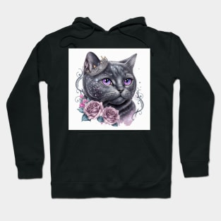 Shimmery Black British Shorthair Hoodie